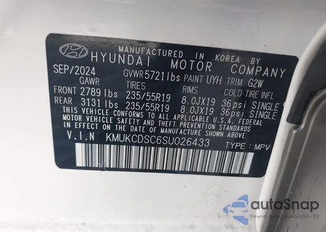 2025 Genesis Gv60 Standard Awd из США, поврежденный, VIN KMUKCDSC6SU026433